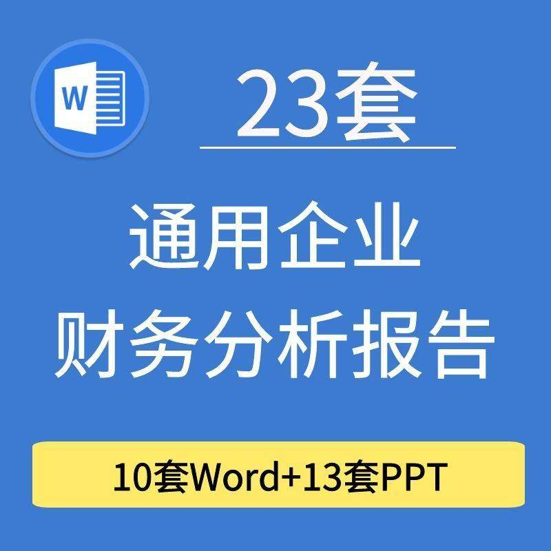 23套通用企业公司年度财务分析报告word电子文档模板PPT演示-淘宝虚拟仓
